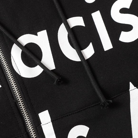 Black lettered zip-up hooded Denim Tears jacket - Picture 8 of 8